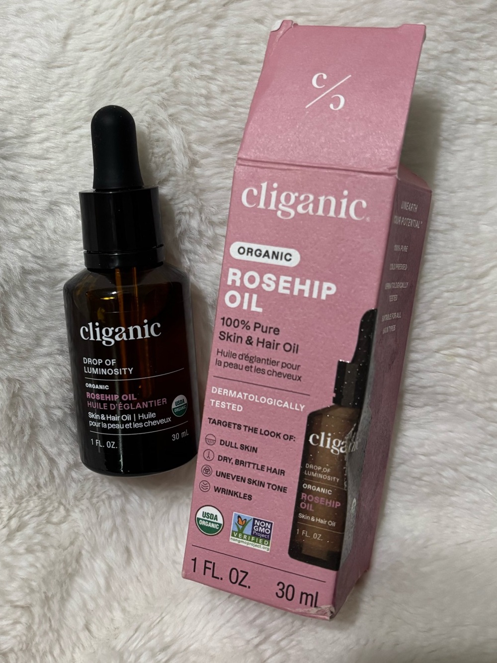 Cliganic Drop of Luminosity Rosehip Oil - Brown Bottle